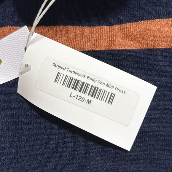 SOLD DO NOT BUY GILLI medium striped color block turtleneck body con midi - Picture 8 of 10